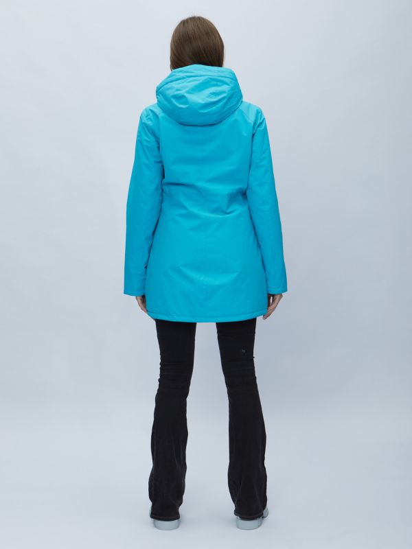 Women's blue hooded parka 551706S